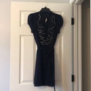 Navy blue dress with ruffles